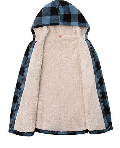 Image of ZENTHACE Boys Sherpa Fleece Lined Flannel Jacket