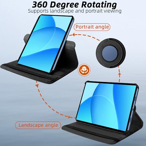 Image of TGK 360 Rotatable Smart Flip Cover for OnePlus Pad Lite 11 inch Tablet Case, Oppo Pad SE 11 inch (Black)