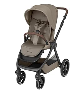 Maxi-Cosi Oxford Baby Kinderwagen, 0–4 Jahre, 0–22 kg, kompakt zusammenklappbar, Geräumiger Sitz, Sanfte Federung, 3 Liegepositionen, 10 kg großen Aufbewahrungskorb, Twillic Truffle