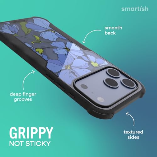 Image of Smartish iPhone 17 Pro Max MagSafe Case - Gripzilla Protective Magnetic Case for Men [Rugged + Tough] Military Grade Heavy Duty Grip Armor - Drop Tested for Apple iPhone 17 Pro Max - Blue Blossoms