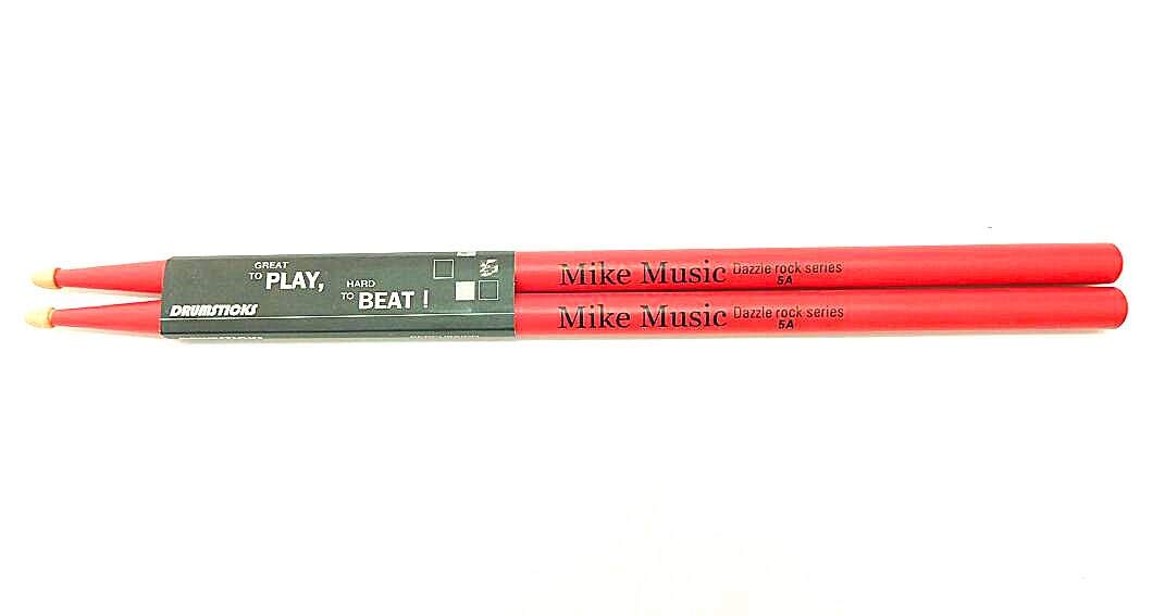 Mike Music A1 pair of 5A wood drum sticks drumstick RED