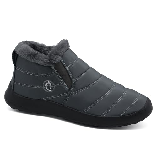 Women Boots Warm Lightweight Waterproof Soft Slip-On Casual Black Ankle Winter Snow Shoes