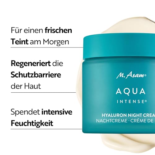 M. Asam AQUA INTENSE Nachtcreme – Hyaluron Gesichtscreme für intensive Feuchtigkeit, Parfümfrei & Regenerierend, Skincar