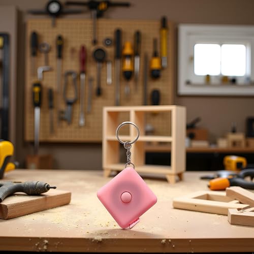 Cinta métrica portátil cuadrada rosa mini compacta telescópica miniatura 5