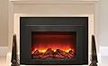 Sierra Flame Deep Electric Fireplace Insert with Black Steel Surround & Overlay