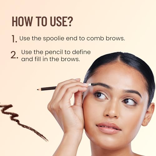 Swiss Beauty Eyebrow Definer Pencil With Spoolie | Smudge Proof, Waterproof And Pigmented Eyebrow Pencil |Shade - Black, 1.5Gm | - Image 6