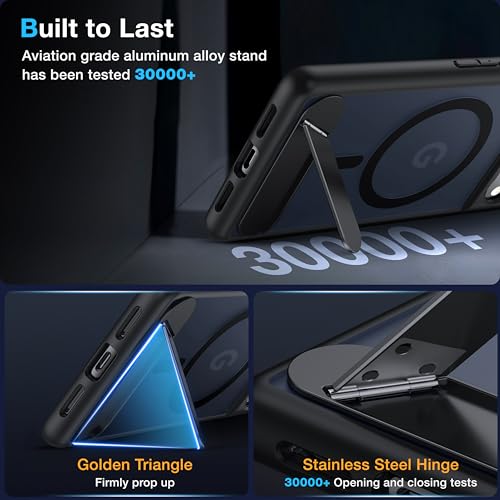 Image of for Google Pixel 7 Case with MagSafe [Adjustable Kickstand] [Charge While Standing] [Military Shockproof] Translucent Matte Soft Silicone Bumper for Google Pixel 7 Phone Case Slim, Black