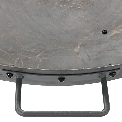 Sunnydaze Rustic Steel-Colored Cast Iron Fire Pit Bowl With Handles - Outdoor Wood-Burning Fire Pit Bowl For Backyard, Patio Or Porch - 30-Inch Diameter #TOP4