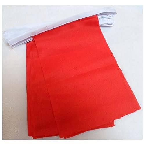 Image of AZ FLAG Plain Red 6 meters BUNTING Flag 20 flags 9'' x 6'' - Solid - Color STRING flags 15 x 21 cm