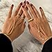 3PCS 14K Gold-Plated Hand Chain Bracelets for Women, Stack Bracelets Set Adjustable, Dainty Ring Bracelet Hand Chain