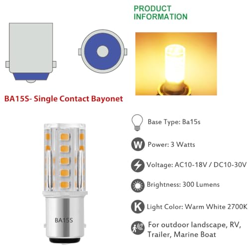 Beispiel BA15SW3W12V3P 12 Volt Ba15S Led Bulbs,1156 1141 Dc Bayonet Single Contact Base thumb #1