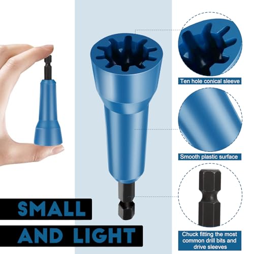 Image of Wire Twister Tool, Twist Wire Connector Socket, Driver with 1 /4 inch Chuck for electricians(2 Pack-blue)