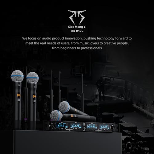 Image of 4-Channel Wireless Microphones System, 4 Metal Handheld Dynamic Mic Kit