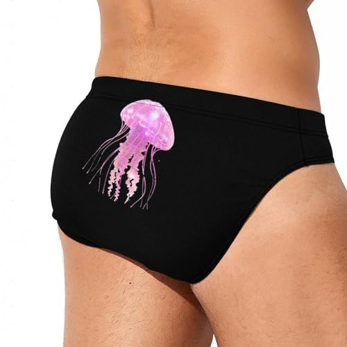 A Glowing Jellyfish Mens Swim Briefs Quick Dry Swimming Trunks Training Swimsuit Low Rise Swimwear3