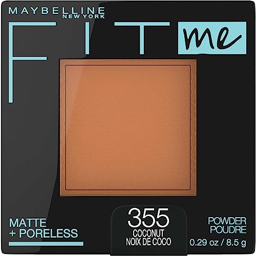 Maybelline Fit Me Matte + Poreless Pressed Face Powder Makeup & Setting Powder, Coconut, 1 Count