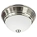 LED Kitchen Ceiling Lights Fixture, Flush Mount, Basin Bay Collection, Satin Nickel, 11" Size, 17W Wattage, 3000K Color Tempurature