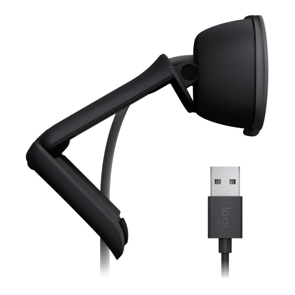 Logitech Brio 105 Webcam Pro Full HD 1080p avec équilibre Automatique de l'éclairage, USB-A, volet de confidentialité, Configuration Facile, Compatible Windows, macOS et ChromeOS - Graphite