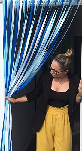 Rideau de porte à lattes/Store anti-insectes - SEABREEZE - Complet avec crochets auto-adhésifs pour cadres de porte en plastique - 80 cm de large x 200 cm de...