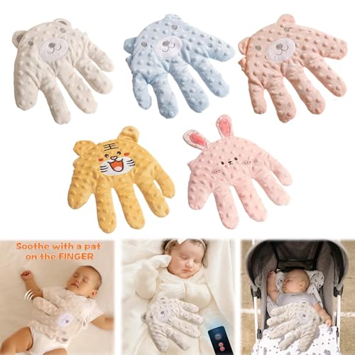 Baby Soothing Palm, Baby Patter for Sleep, Baby Startle Prevention Hand Glove Electric Baby Hand Pillow Red Bean Filling Cute Baby Soothing Palm for Newborns Baby Girl Baby Boy (Blue Bear) - Image 5