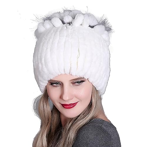 Design Life Bar Winter Faux Fur Bucket Hat Fluffy Warm Beret Cap for Women 11 White