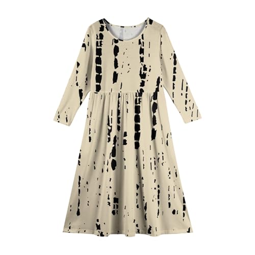 Girls Maxi Dresses with Pockets Long Sleeve Soft Casual Elegant Fall Outfit with Pockets, Age 4-14 Years2