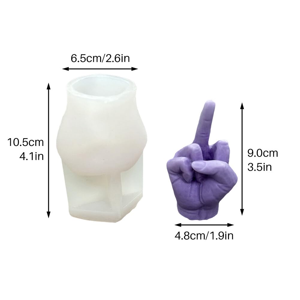 LSLEVA Moldes De Silicona Con Forma De Dedo Gesto, Moldes Creativos De Dedo Medio Para Hacer Velas, Resina, Jabón, Fundición De Pastel, Chocolate, Moldes Creativos De Mano 3D Para Regalos, Decoración