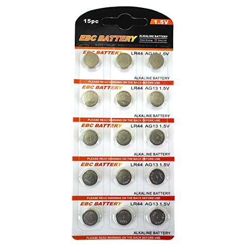 Multi-Pack LR44 AG13 Pilas Alcalinas 1.5V Botón 15 Unidades miniatura 1