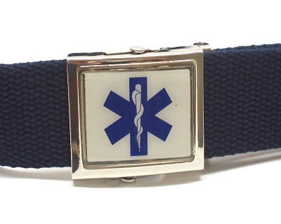 Ceinture ruban en chanvre 2V79 avec boucle de secours sanitaire Croix Esculapio
