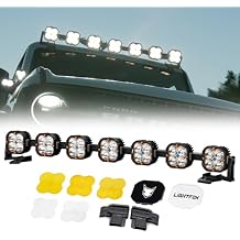 LightFOX Linkable Roof Mount LED Light Kit for Ford Bronco, 49,371 LM Off-Road Vehicle Spotlight Modification, 5IN 7Pcs Led Pod Lights Outdoor Lighting Ford Mustang 2021-24 IP68Multi Lens