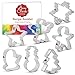 Ann Clark Cookie Cutters 7-Piece Mini Christmas Cookie Cutter Set with Recipe Booklet, Mini Christmas Tree, Mini Snowman, Mini Angel, Mini Mitten, and More