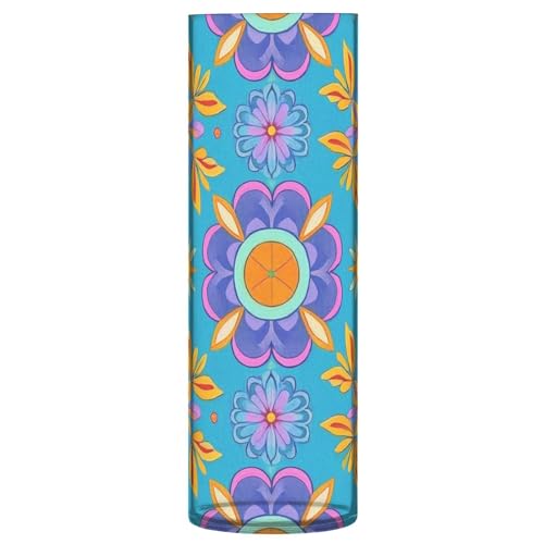 Jarrón decorativo grande en tonos naranja y morado para llenar de calidez y arte tu hogar 2