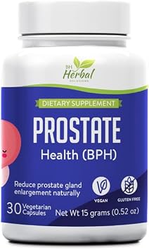 Prostate Health BPH - Reduces Prostate Gland Enlargement Naturally - Helps Reduce Frequent Urination - 100% Herbal and Natural