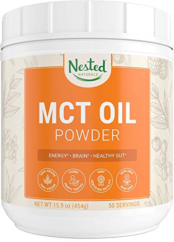 MCT Oil Powder with Prebiotic Acacia Fiber Unflavored | Keto Diet Powder for Coffee, Shakes & Smoothies | Zero Net Carbs Medium Chain Triglycerides C8 C10 from Coconut Oil | Vegan, Non-GMO, Dairy-Free