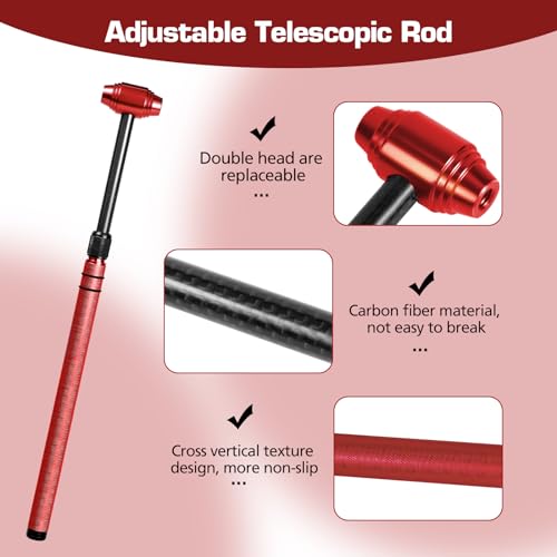 Image of LadyRosian 16PCS Paintless Dent Repair Tools Leveling Telescopic Hammer and Aluminum Dent Hammer with Knock Down Head Tap Kit for Car Hail Damage Dent Repair