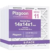 Plzgoon 14x14x1 Air Filter MERV 11 (6 Pack) MPR 1000 Pleated AC Furnace Filters Replacement (Exac...