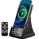 dpnao 8-in-1 Wireless Charging Station with Bluetooth Speaker, Alarm Clock,FM Radio,Remote Control,Fast Charging Dock Compatible with iPhone 17/16/15/14, Samsung S25/S24,Android Phones