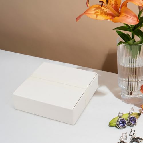 Image of 7x7x2 Shipping Boxes Set of 40, 3 Layers White Corrugated Cardboard Small Business Packing Box for Mailing