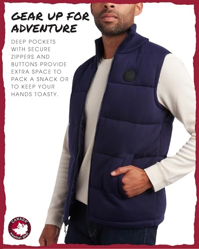 Image of CANADA WEATHER GEAR Men's Vest - Cozy Full Zip Up Puffer Sweater Vest for Men - Men's Casual Vest (M-XXL)