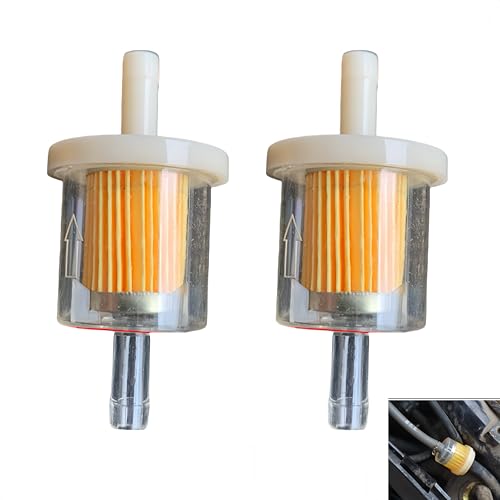 Filtres à Essence de 8 mm - Lot de 2 Filtres à Carburant Transparent pour Moto, Bateau, Quad, Cyclomoteur et Tondeuse à Gazon - Raccord de Filtre à...
