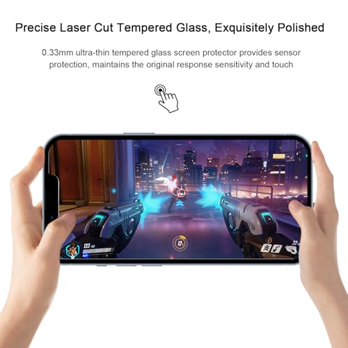 SIBEITU 3 Pack Screen Protector for iPhone 12 Pro with 3 Pack Camera Lens Tempered Glass Protector, 6.1 Inch HD Clear 9H Glass Film Hardness, Scratch Resistent, No Air Bubbles
