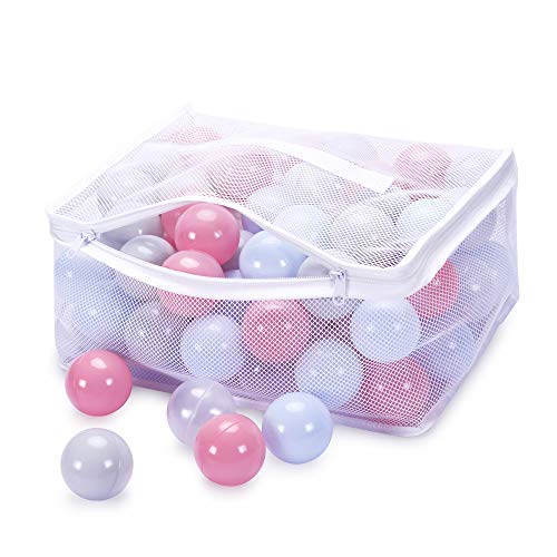 PlayMaty Colorful Pit Balls Plastic Phthalate Free BPA Free 4-corlor Ocean Ball Crush Proof Stress Balls for Toddlers and Kids Playhouse Pool Ball Pit Accessories 2.1 Inches (100 Pieces) - Thumbnail 6