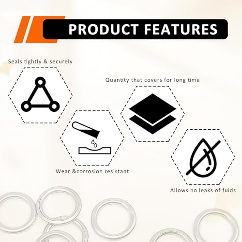 Image of 15PCS M14 Transmission Fluid and Oil Drain Plug Crush, 14mm Crush Washer Oil Drain Plug Part # PN N0138157 for Audi /Volkswagen A3 A4 S4 A5 S5 A6 S6 ALLROAD TT TTS ARTEON CC EOS GTI JETTA TAOS