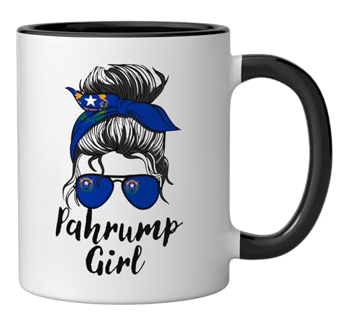 Taza de cerámica Pahrump Nevada Women Girl negra/blanca miniatura 2