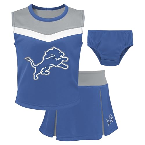 Outerstuff Girls Preschool Blue Detroit Lions Spirit Cheerleader Two-Piece Set with Bloomers