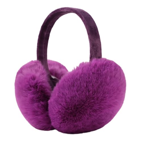 XIAOHAWANG Cache-Oreilles d'Hiver Chauds Pour Femme - Moelleux et Pliables - Pour Adulte, Violet Intense, Taille Unique