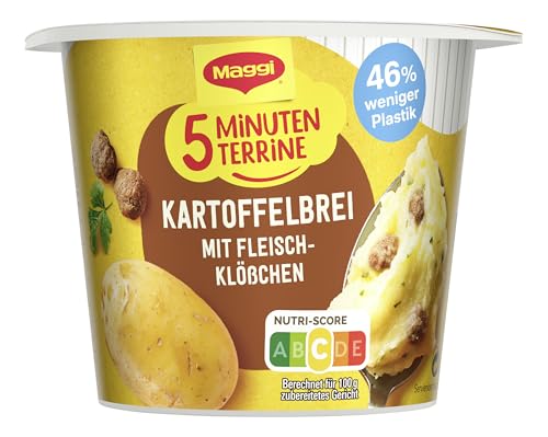Maggi fünf Minuten Terrinen, Sortimentsbox, Leckere Fertiggerichte in 6 verschiedenen Geschmacksrichtungen, Im praktischen Becher, 48er Pack (48 Becher)