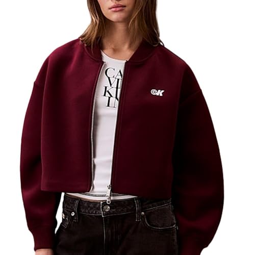 Calvin Klein Jeans Chaqueta Aviador Rojo Mujer Scuba, rojo, XL