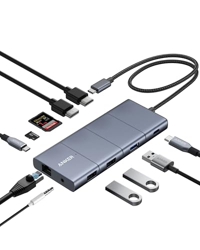Anker 565 11-in-1 USB-C Hub, Docking-Station mit 10 Gbps USB-C & USB-A Datenports, 4K HDMI,...