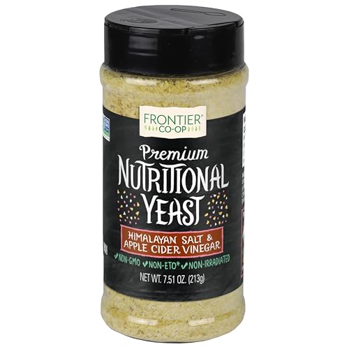 Image of Frontier Co-op Himalayan Salt & Vinegar Nutritional Yeast Blend with Vitamin B12 7.51 oz - For Popcorn, Snacks, Pasta, and Soup