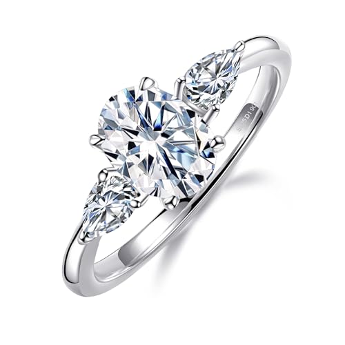 1.5ct Radiant Cut Moissanite Rings for Women D Color VVS1 Clarity Lab Created Moissanite Engagement Rings White Gold Plated Promise Ring Jewelry